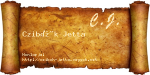 Czibók Jetta névjegykártya